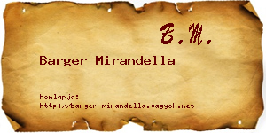 Barger Mirandella névjegykártya